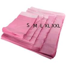 50个粉色混色邮寄袋、快递袋、加厚塑料包装袋、自封袋，5种尺寸（每种10个），聚酯纤维材质