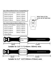 柔软硅胶防水运动表带，兼容38mm、40mm、41mm、42mm、44mm、45mm、49mm手表，适用于 Series 11、10、9、Ultra、8、7、6、5、4、3、2、1、SE，男女通用 - 奶茶 - 查看 2