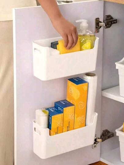 1pc Kitchen Wall-Mounted Storage Box, Cabinet Storage Box For Home