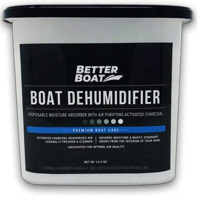 Moisture Absorber And Boat Dehumidifier, Charcoal Odor Remover For Damp Smell And Humidity, Unscented And Fragrance-Free, 2 Pack, Ideal For Basement, Closet, Home, RV, Or Boating, No Refill Needed