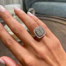 New Fashion Inlaid  Ring For Women Engagement Ring Simple And Elegant, Suitable For Daily Wear Or Party Fashion Women's Ring Jewelry Accessory Exquisite Gift For Women Valentine's Day Engagement - Bạc - Xem 8