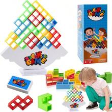 Juguete de Apilamiento con Equilibrio, Bloques Rusos de 64 Piezas, Juego de Equilibrio, Apto para Adultos, Nios y Nias a Partir de 3 Aos, Juguete de Equilibrio Perfecto para Todas Las Edades. - inicial - Ver 2