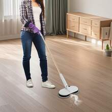 White Cordless Electric Mop 150rpm Electric Spin Mop For Hardwood Tile Floor 4 Pads 60Min Runtime 2000mAh Power Mop Lightweight Adjustable Lever - 1 - 查看 6