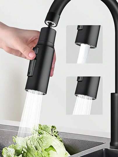 1个多功能厨房水龙头延长喷头，单孔厨房水龙头带气泡喷头，通用厨房水龙头延长嘴，节水高压防溅设计，可调节延时装置和可旋转喷嘴，2种水流模式，适用于现代和传统水槽，可用于洗碗、清洗蔬菜、水果和餐具，带过滤器的厨房水槽水龙头，兼容洗碗机，升级您的水龙头，理想的圣诞礼物，厨房用品，厨房配件，厨房工具