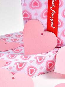 50Pcs Pink Heart Gift Tags With String, 2.56 X 2.76 Inch Blank Hanging Labels Heart Shape Paper Labels Glittery Pink Gift Tags For Baby Shower, Valentine's Day, DIY Crafts - Multicolor - View 4