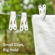 30 Plastic Hanger Clips, Heavy-Duty Outdoor Clothespins, White Clothes Pins, Multi-Purpose Plastic Clips Laundry, Food Bags, And Snacks, Epingle A Linge Exterieur