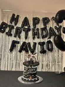 1pc 16"Black Digital/Alphabetic PE Balloon, A-Z 0-9 Birthday Party Decor Balloon, Scene Setting Prop,Christmas - Black - View 6