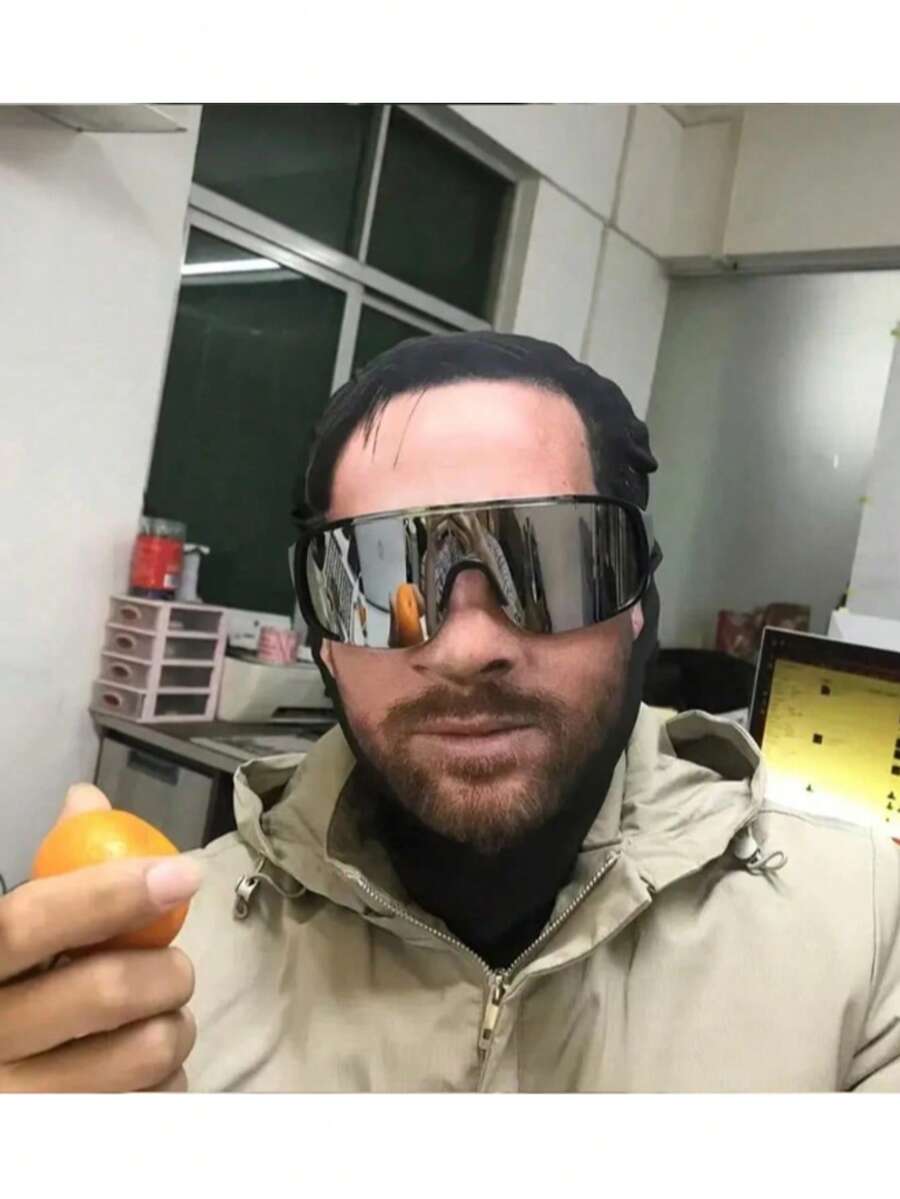 1件装酷炫圣诞恶作剧全脸3D防尘防紫外线拉法帽/化妆舞会/面部表演/搞笑/头饰，男女皆宜，适用于万圣节、化妆舞会、舞台表演、搞笑、恶作剧、骑行等场合。