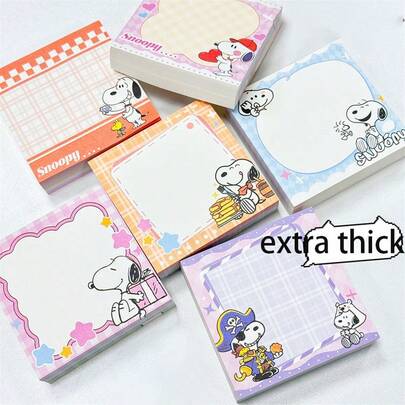  1set/200pcs Popular Snoopy Series Toilet Notebook With High Appearance, Cute And Thick Sticky Note Paper Brick, Student Account, Note Taking Message, Random Style, Christmas Stocking Fillers,Christmas Gifts,Christmas,Christmas Decorations