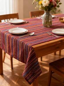 1pc Thin Striped Metallic Fabric, Composite Cationic Sequin Cloth, Pre-Cut Apparel, Dress, Tablecloth, Curtain, Home DIY Sewing Material - Multicolor - View 6