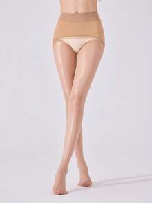 1件装女士超薄无缝高腰连裤袜 - 彩色 - 查看 2