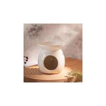 FabFinds White Ceramic Oil Wax Melt Burner 10cm Assorted Piece - White - View 8