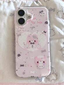 1 Ốp lưng điện thoại họa tiết gấu, trái tim, ngôi sao bột ngẫu nhiên, ốp lưng bảo vệ chống sốc phong cách Lolita tối màu sáng tạo Y2K, thích hợp cho iPhone17/iPhone17 ProMax/iPhone16 Pro Max/iPhone15 Pro/iPhone14/iPhone13/12/11, có thể làm quà tặng Giáng sinh cho gia đình, bạn bè, anh chị em, đối tác - Màu Hồng baby - Xem 4