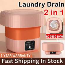 Máy giặt gấp gọn di động 6L, thùng vắt khô quần áo dung tích lớn, máy giặt mini tiện dụng khi đi du lịch, giặt đồ lót và tất. - Phích cắm loại C của EU (220-240V) - Xem 4