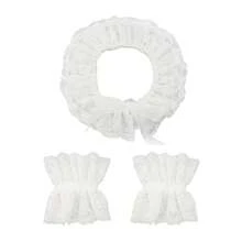 1pc Vintage Lace Ruffled Multi-Layer Detachable Collar Victorian Edwardian White Costume Neck Collar Unisex - Retro - View 16