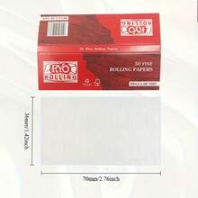 RYO Hand Rolling Tobacco Papers Box, Classic White Rolling Papers, 50 Booklets Of 50 Sheets Each, 2500 Sheets Total, Fits 70 Size Hand Rolling Tobacco, Slow And Even Burn, Tobacco Rolling, Compact Storage, Smooth Texture, Rolling Sheets, Cigarillo - Red - View 9