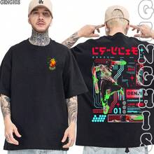 Camisa Chainsa Manh Denjih Demonio Da Motoserra Pochitah Camiseta Basica e Oversized Unissex - Preto Oversized - Visão 1