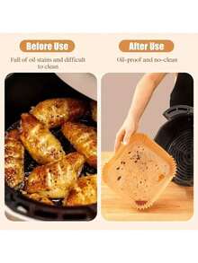 100pcs Air Fryer Liners, Non-Stick Sheets For Baking, Roasting And