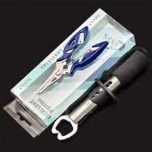 2pcs Fish Tackle Fish Lip Fish Scales Professional Fish Holder Stainless Steel Control Scissor Snip Fishing Grip Nipper Pincer Accessory Tool Clip Clamp Cutter Plier