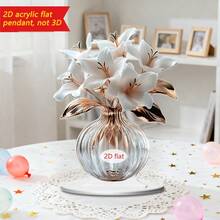1/4/20 Adornos de rosa de cristal, placas acrílicas divertidas y multifuncionales para el hogar, dormitorio y decoración de escritorio, regalos románticos del Día de San Valentín - Multicolor - Ver 1