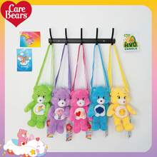 CARE BEARS 女士粉色卡通熊斜挎包，毛绒单肩包，大容量邮差包，时尚百搭，柔软亲肤，舒适肩带 - 适合工作、学习、旅行、购物和收纳，卡通设计，适合返校和日常通勤，圣诞礼物，优雅女士手提包 - 彩色 - 查看 10