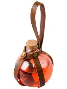 1 件黑魔法药水瓶，带软木塞，塑料瓶，圆形 PU 皮革角色扮演配件，女巫和服装爱好者的理想礼物，适合万圣节、LARP 幻想派对、文艺复兴角色扮演配件、万圣节服装配件 - 查看 10