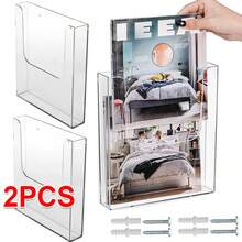 Wall Mounted Rack Paper Organiser .Office Document Holder Clear Acrylic A4 - White - View 1