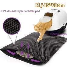 Single-Hole Cat Litter Mat, Large Honeycomb Double-Layer Cat Litter Mat, Waterproof Anti-Slip Mat, Suitable For Cat Litter Box - Multicolor - View 15