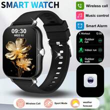 The New 2025 1.85-Inch HD Full-Screen Touch Screen Men's And Women's Smartwatch With Silicone Strap Is Suitable For Both Men And Women. It Features Wireless Call/Reception, Step Counting, And Multiple Outdoor Sports Modes Including Cycling, Running, Hiking, Rock Climbing, And Mountain Climbing. It Also Features Call Reminders, Sedentary Reminders, An Alarm Clock, Wireless Music, Camera Control, Rechargeable Battery, And Wireless Functions. It Is Suitable As A Birthday Gift, Halloween Gift, Christmas Gift, And Other Holiday Gifts For Boyfriends And Girlfriends, Couples, Elders, And Colleagues. - 黑色 - 查看 11