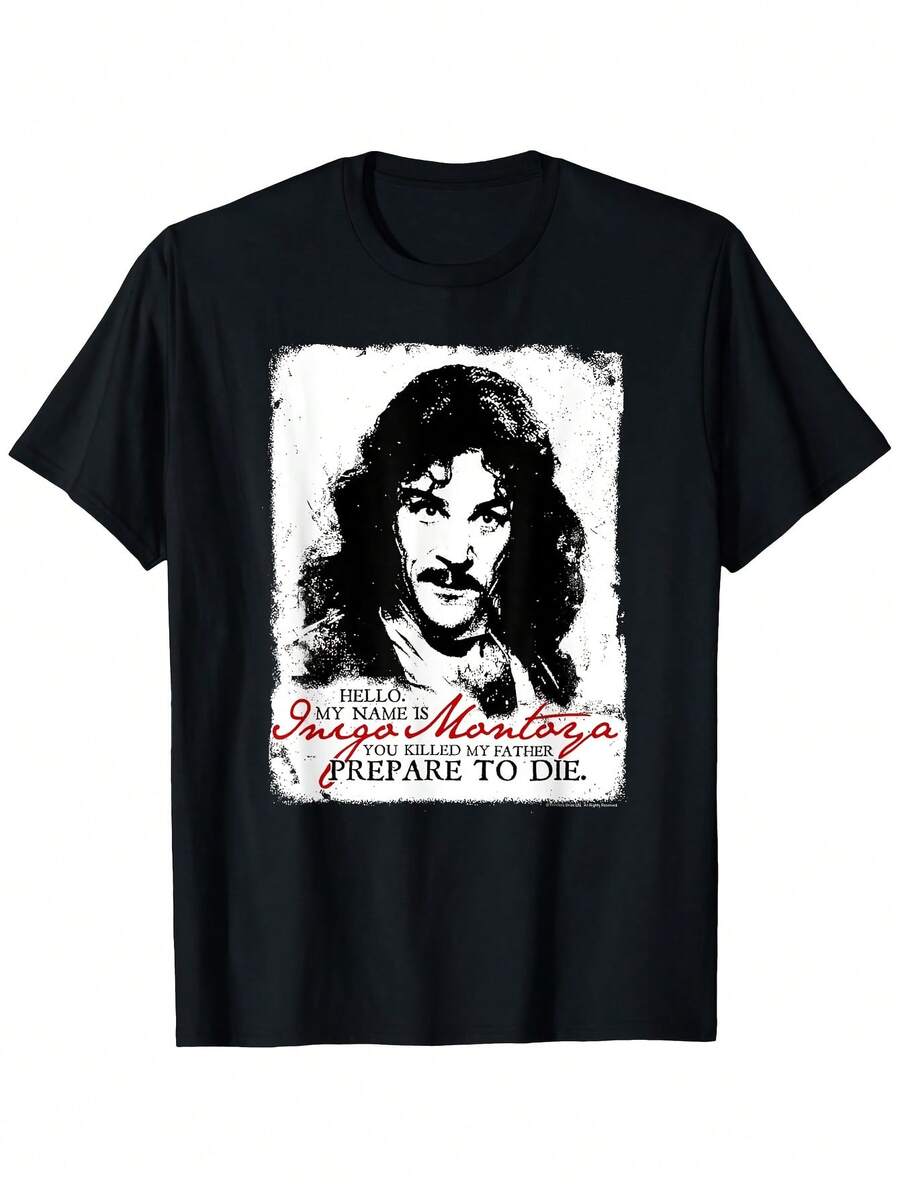 Camiseta de la película La Princesa Bride para hombres y unisex - Inigo Montoya "Prepararse para Morir" Camiseta Gráfica Vintage, 100% Algodón Suave y Transpirable, Cita Icónica para Fans, Ropa Casual o Eventos de Disfraces, Camiseta de Cuello Redondo Duradera