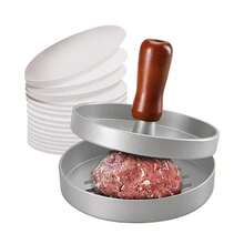 Prensa Para Hamburguesas Inoxidable Herramienta Para Hacer Hamburguesas Molde Para Carne Para Cocina Casa y Barbacoas Al Aire - Plateado - Ver 4