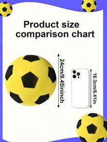 Silent Elastic Foam Soccer Ball | Soft PU Material, High Rebound | Quiet For Indoor Training/Activities | Abstract 3D Printed Design | Ideal Gift For Husband/Children/Sports Enthusiasts | Excellent Gift Choice For Thanksgiving/Christmas/Halloween/New Year | Suitable For Parent-Child Interaction, - Multicolor - View 25