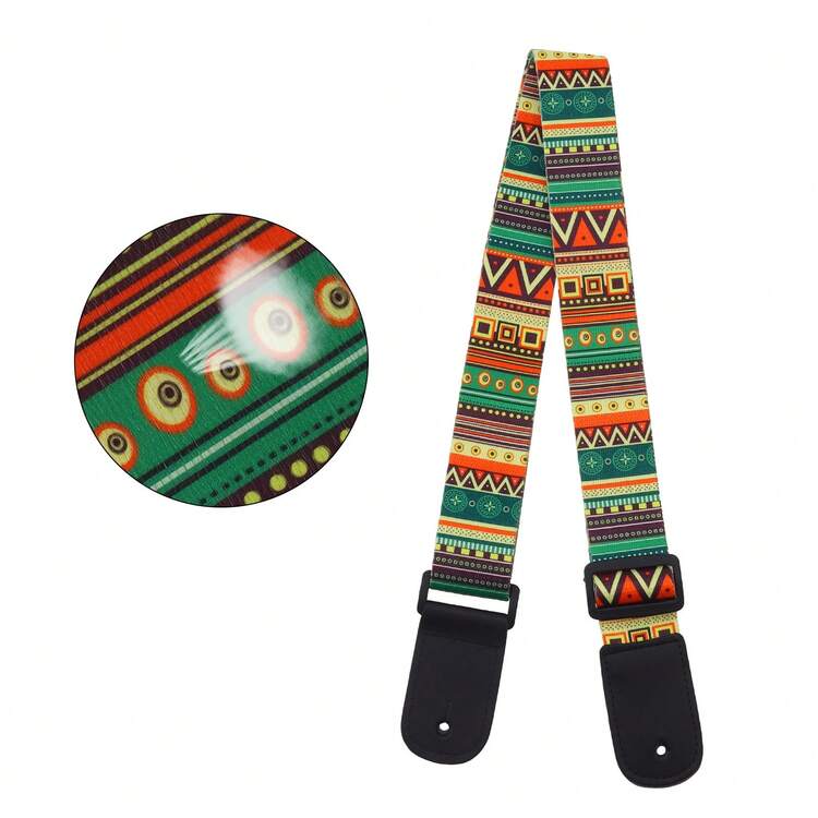 Correa ajustable para ukelele con estampado de estilo nacional y cabezal suave - Vistoso - Añade 9