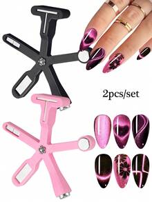 2件/套 6合1强力磁性棒，适用于猫眼凝胶指甲油、磁性美甲工具、磁性笔、美甲设计、闪光效果、魔法美甲工具 - 彩色 - 查看 3