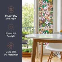 ARTSCAPE | Película de privacidad para Ventana con patrón de Colores Vibrantes, no Adhesiva y protección UV, fácil de aplicar y extraíble, 24 x 36 Pulgadas, Fabricado en Estados Unidos(Magnolia) - Tipo 1 - Ver 9