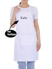 1pc Customized Kitchen Cooking Apron, Modern Polyester Oil-Proof Apron, Black Kitchen Apron, Polyester Apron, Suitable For Garden, Kitchen And Housework, Perfect For Home, Restaurant And Kitchen Cooking, Washable, Customized, Unique, Personalized, Ideal Gift For Boyfriend, Girlfriend, Family And Friends, Suitable For Use In Sofa, Bed, Car, Tea Room, Bedroom, Living Room, Bathroom, Dining Room And Other Places. - Multicolor - View 4