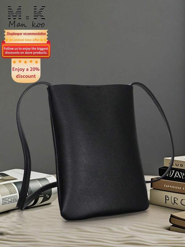 Mini Fashionable Minimalist Soft Face Crossbody Bag, Solid Color Phone Pouch, Daily Commute Shoulder Sling Square Bag, Durable Water-Resistant PU Leather Small Purse, Halloween Gift