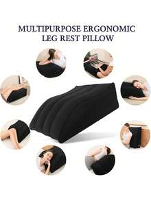 MOLOLAN 1 pieza Almohada inflable para elevar las piernas para ,Almohada Cojin Descansa Piernas Ortopedica Confort,Almohada en cuña para dormir - Almohada inflable para elevación de piernas para hinchazón, circulación, alivio del dolor de piernas y espalda, soporte de piernas de cloruro de polivinilo para recuperación después de cirugía, cadera, pie, tobillo,alivio del dolor y descanso cómodo, lectura y relajación, ropa de cama, hogar - Negro - Ver 9
