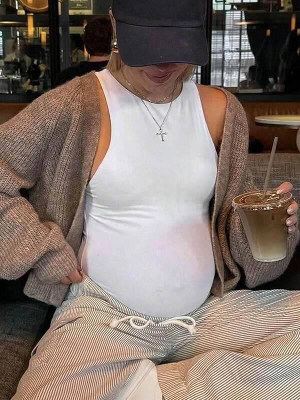 Parara Maternity Bodysuit, Soft & Elegant Style Knit Sweater Bodysuit, Comfortable & Fashionable For Halloween, New Year, Ins Style, Suitable For Daily Wear, Outdoor Walking, Dinner Dates, Soft & Stretchy Fabric