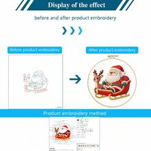 Christmas Embroidery Craft Kit - DIY Handmade Embroidery Supplies, Printed Pattern, Embroidery Floss, Needles, Complete Set For Christmas Tree Ornament, Christmas Gift