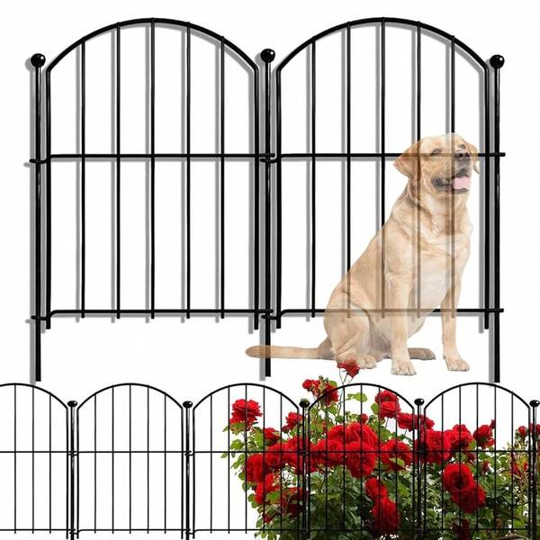 Decorative Garden Fence, Rustproof Metal No Dig Animal Barrier, Arched Flower Border Panel Fencing For Dog Rabbit Y...
