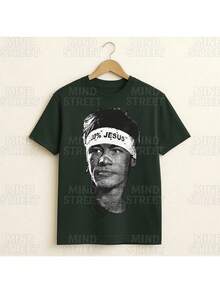 Jr Football T-Shirt Unisex Men Women 100% Cotton Premium Top Streetwear New Release Immediate Shipping Various Colors!! Plus Size - 軍綠色 - 查看 1
