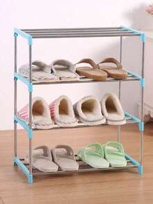 1 pieza Estantería apilable de 4 niveles para zapatos, ahorra espacio en la entrada, el pasillo y el armario, almacenamiento y organización conveniente de zapatos - Multicolor - Ver 2