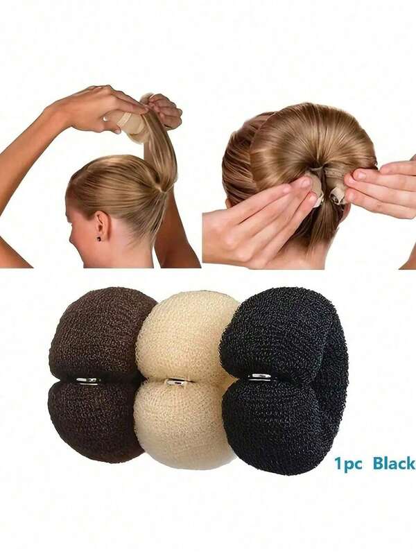 1pc Women's Hair Styling Tool - Donut Magic Foam Hair Bun Maker, Elastic Hair Curler DIY Snap Hair Bun Shaper, Ponytail Holder Hair Accessories, Suitable For Women & Girls, Back To School, Travel Essentials