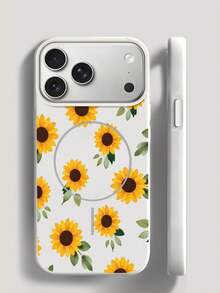 Custodia magnetica opaca per iPhone 17 Pro Max e 17 Air, custodia protettiva in TPU a forma di girasole, scocca morbida e antiurto - Viola - Visualizzare 3