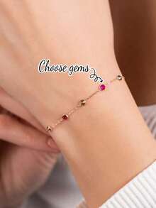 Personalized Birthstone Bracelet For Mom Unique Gift For Mom Grandma Bracelet Birthstone Gift Family Bracelet Gift For Mom Christmas Gift Suitable For All Seasons - Multicolor - View 1