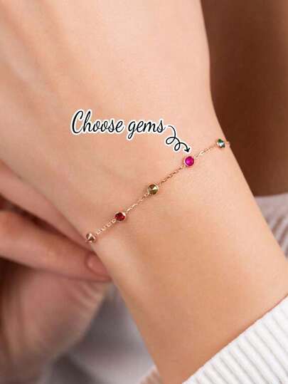 Personalized Birthstone Bracelet For Mom Unique Gift For Mom Grandma Bracelet Birthstone Gift Family Bracelet Gift For Mom Christmas Gift Suitable For All Seasons