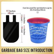 75 Drawstring Trash Bags, Household Handheld Thickened Kitchen Living Room Bathroom Large Plastic Bags - 15只*5卷混色加厚 - 查看 4
