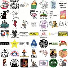 50Pcs Cartoon Snarky MEME Stickers Sarcastic Stickers Funny Work Stickers Funny Stickers For Adults Aesthetic Stickers Cartoon Graffiti Label Vinyl Waterproof Stickers For Laptop, Bumper, Skateboard, Water Bottles, Computer, Phone, School Supplies, Back To School - 彩色 - 查看 7