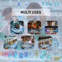 50 frascos de vidrio transparente con tapas de rosca negras, frascos porttiles de 5 ml con escala - 25 ml + 16 - Ver 8